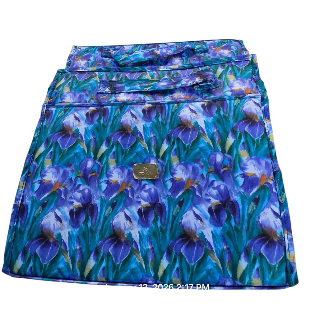 JM York Floral Hanging Travel Cosmetic Toiletry Bag Organizer 32” Fold Out New